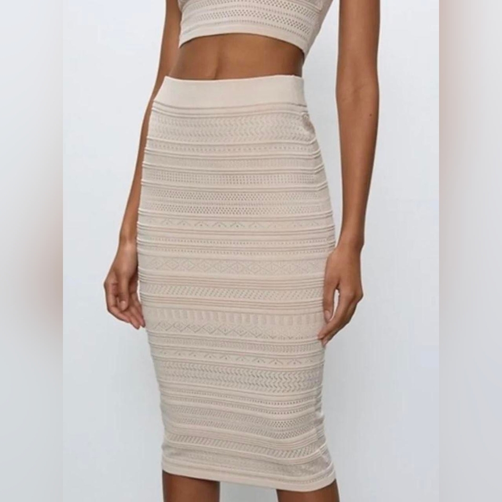Aritzia babaton knit pointelle skirt
